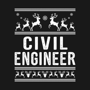 Civil Engineer Ugly Christmas Sweater T-Shirt