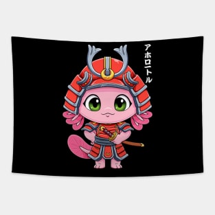 Japanese Axolotl Samurai Tapestry