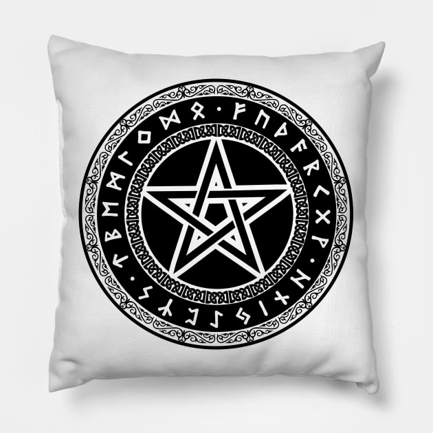 Dcorative Runes Pentacle Pillow by SFPater