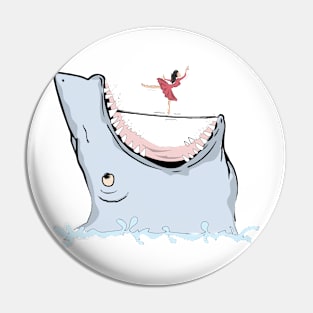 Brave girl ballet in shark jaw Pin