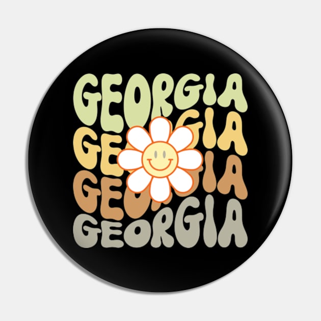 Georgia Groovy Daisy Travel Wanderlust State Pin by Lavender Celeste