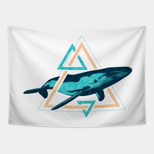 Swimming Humpback Whale, Turquoise Tapestry