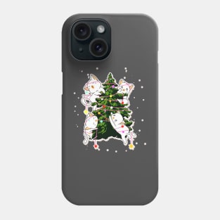 cute cats christmas tree Phone Case