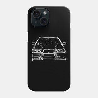 White E36 Car Sketch Art Phone Case