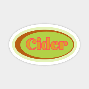 Retro Vintage Decal Design - Cider! Lime, Cerise, and Russet Style Magnet