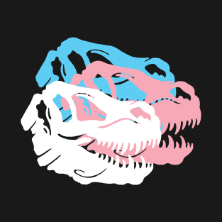 Trannosaurus Rex Seeing Triple - T Rex - Trans Flag - LGBTQIA T-Shirt