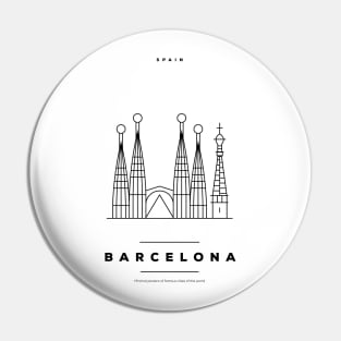 Barcelona Minimal Black Line Design Pin