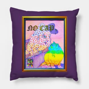 Rainbow Dinosaur Cat Coloring Book Collage Framed Art No Cap Y2K Design Pillow