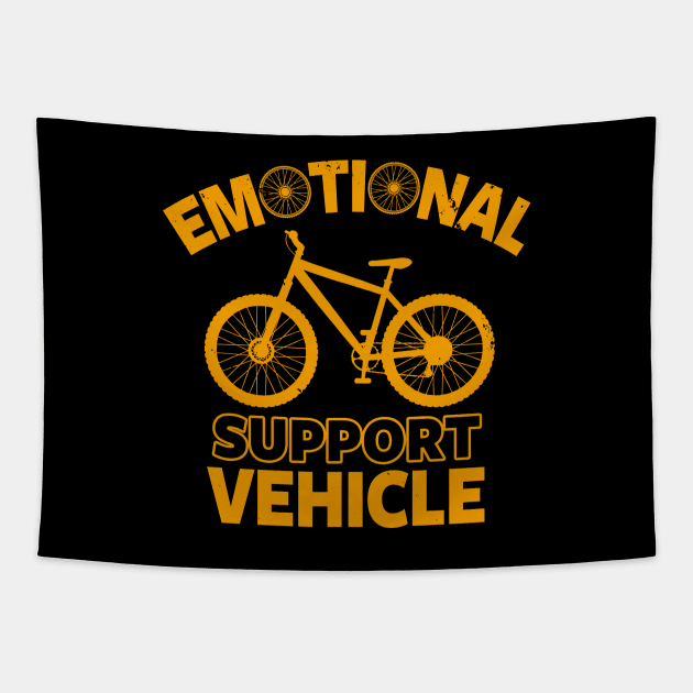 Funny Cycling Meme Emotional Support Animal Bicycle Gift For Cyclist Tapestry by IloveCycling