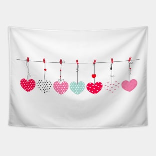 hanging love Valentine's retro hearts Tapestry