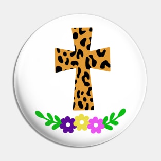 Leopard print cross. Pin