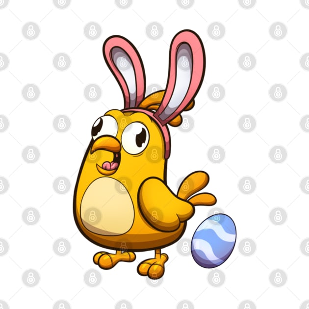 Cute Little Easter Chick With Bunny Ears by TheMaskedTooner