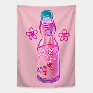 kawaii sakura ramune drink pink japanese cherry blossom aesthetic Tapestry