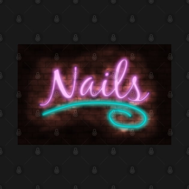 Neon Nails Sign by Packrat