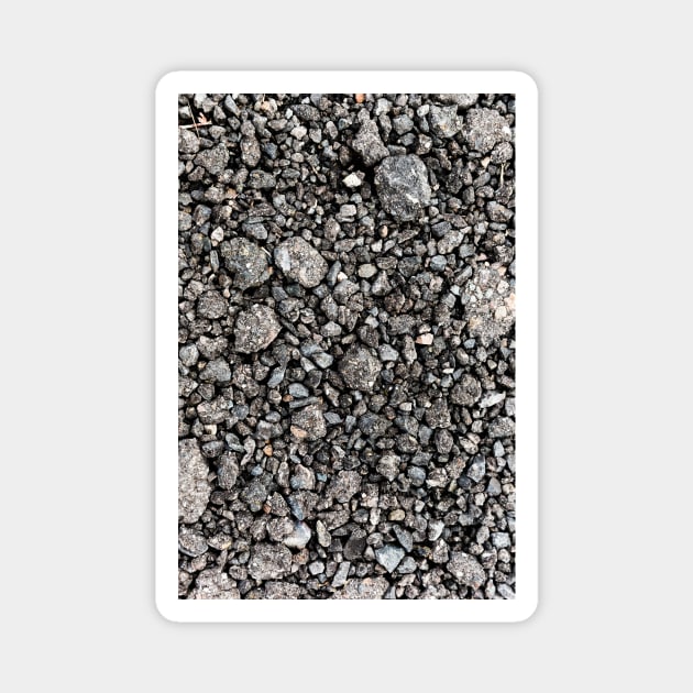 Rough Black Gravel Surface Road Magnet by textural