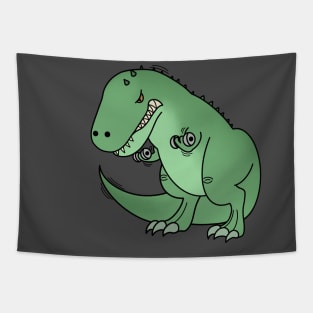 Funny T Rex lifting weights, Funny Dinosaur Tapestry