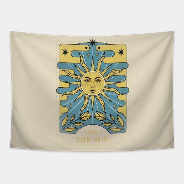 The sun tarot positive energy Tapestry by pujartwork