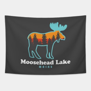 Moosehead Lake Maine Moose Retro Tapestry