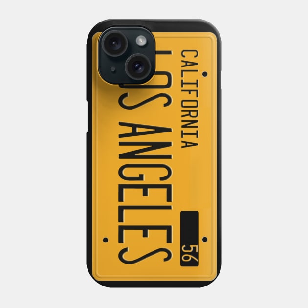 Los Angeles California Yellow License Plate Phone Case by hotroddude