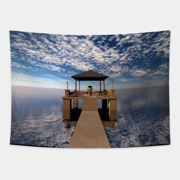 Seaside Villa Tapestry by perkinsdesigns