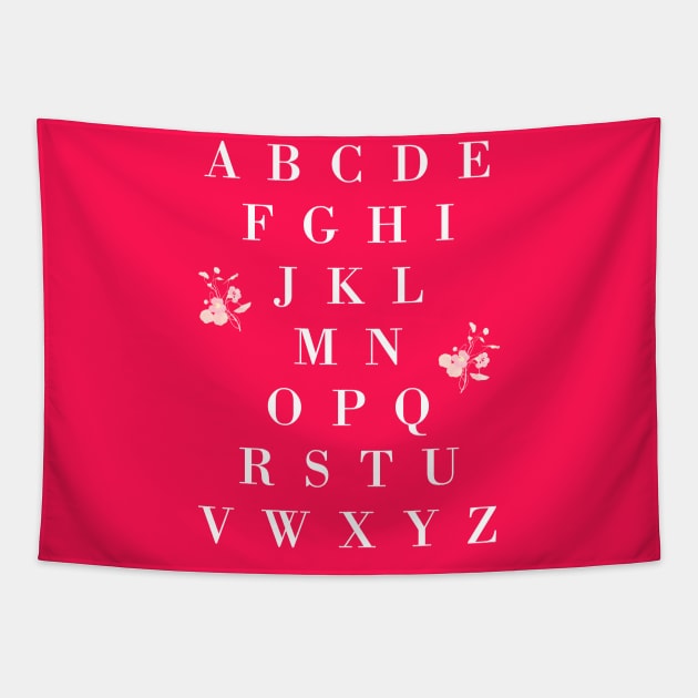 English Alphabet with Flowers Tapestry by TheDaintyTaurus