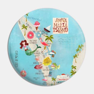 Anna Maria Island Florida//custom island map design and pattern Pin