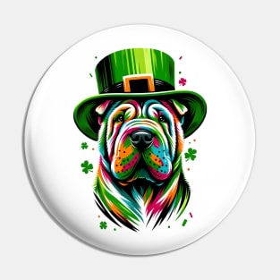 Chinese Shar-Pei Celebrates Saint Patrick's Day Pin