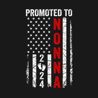 Patriotic Promoted To Nonna 2024 First Time New Nonna T-Shirt