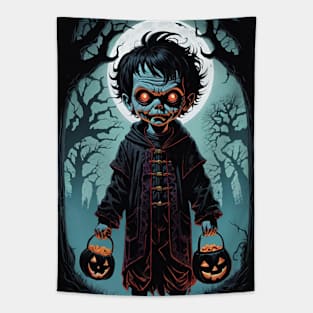 Trick or Treat Zombie Kid Tapestry