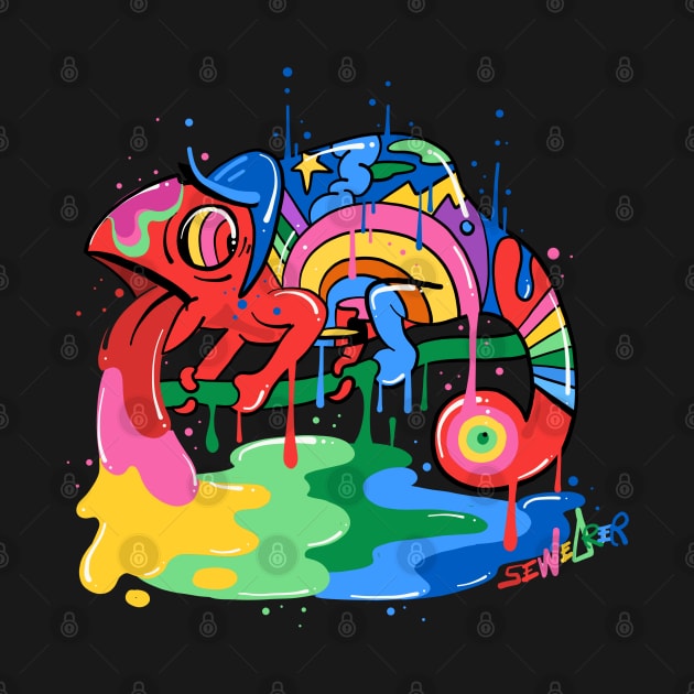 Trippy Rainbow Chameleon by ms_wearer