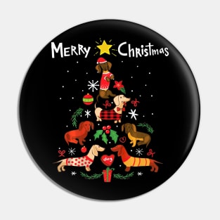 Funny Dachshund Christmas Tree Shirt Ornament Decor Gift Pin