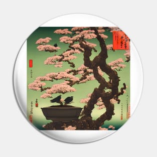 Bonsai Tree Japanese Ukiyo-e Style Pin