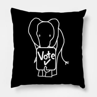 White Line Big Elephant Politics says Vote Pillow