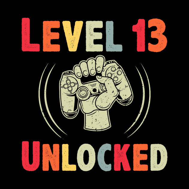 Level 13 Unlocked Video Game 13th Birthday Gift by CardRingDesign