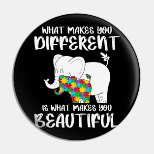 Different Elephant Autism Awareness Gift for Birthday, Mother's Day, Thanksgiving, Christmas Pin