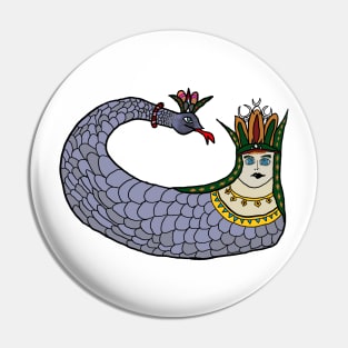 Sahmeran, Queen of the snakes, Anatolian Mythological Creature, Folkloric Creature Design Pin