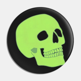 Minimal Neon Skull - green Pin