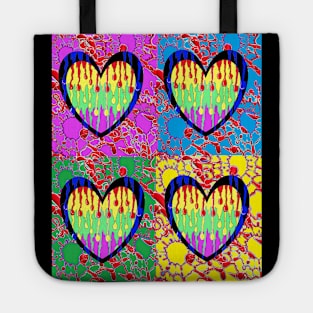 pop art 2 heart love graffiti Tote