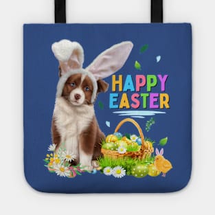 Happy Easter Dog Cute Australian Shepherd Tote