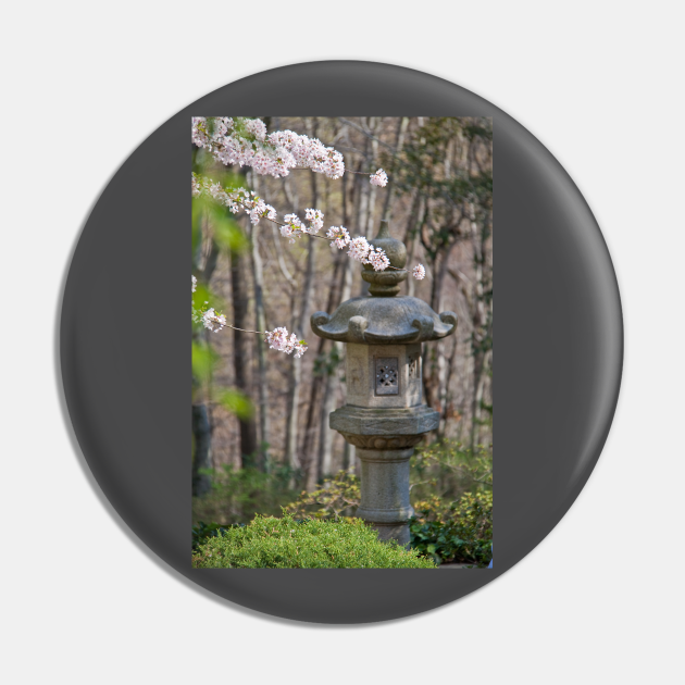 Japanese stone lantern in Japanese garden Japanese Pin TeePublic