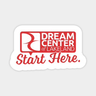 Start Here. Stamped Shirt Magnet