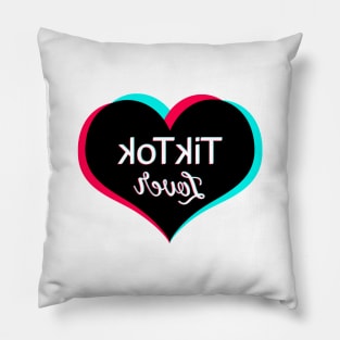 Tiktok lover Black. Text will appear flipped correctly on front camera Pillow