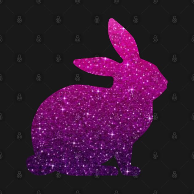 Hot Pink and Purple Ombre Faux Glitter Easter Bunny by Felicity-K