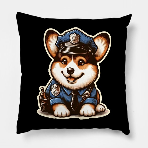 Corgi Police Pillow by k9-tee