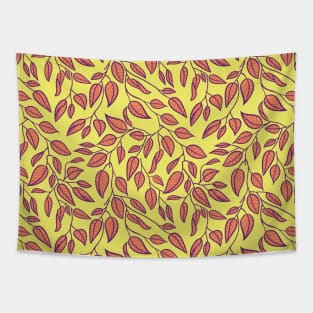 Minimalist Leaf Line Art Illustration as a Seamless Surface Pattern Design Tapestry