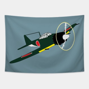 Japanese Mitsubishi A6M ZERO and nothing else Tapestry