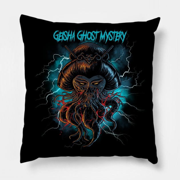 geisha ghost mystery Pillow by Nihilist_Design