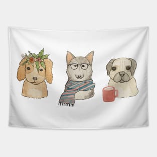 Winter dogs Tapestry