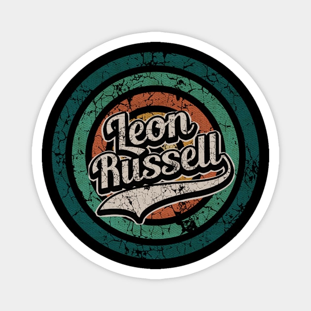 Leon Russell // Retro Circle Crack Vintage Magnet by People Mask