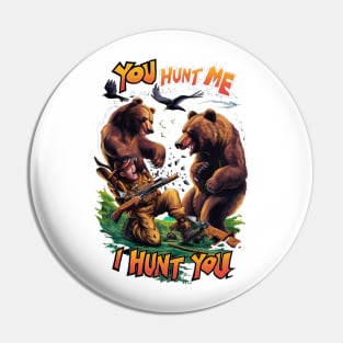 Funny Hunting TEE Shirt Bears Battle for Rifle Pin